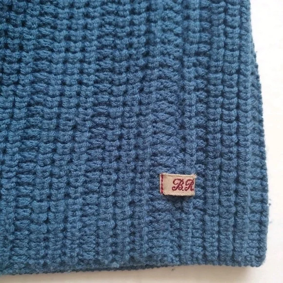 BANANA REPUBLIC Heritage Men's Quarter Button Pullover Mock Neck Sweater Blue